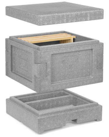 Miniplus compleet met ramen styropor grijs Miniplus compleet met ramen styropor grijs