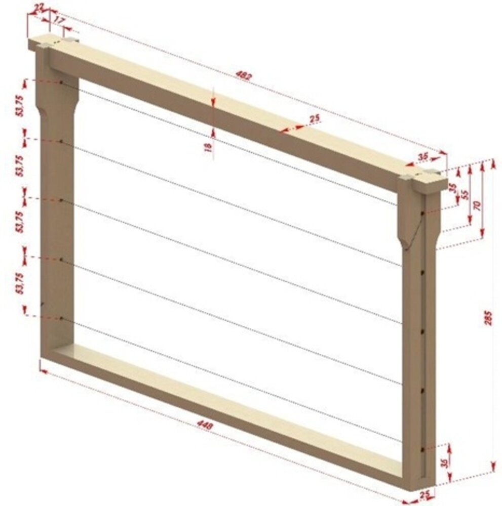 Ramen Dadant US/Modified broedkamer met Hoffman zijde
