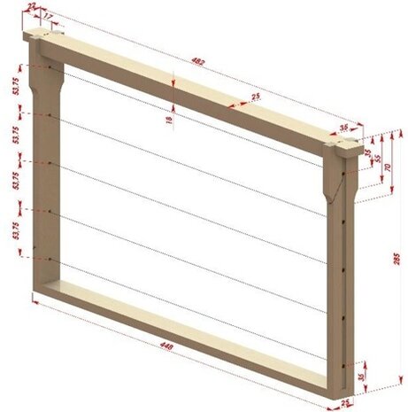 Ramen Dadant US/Modified broedkamer met Hoffman zijde