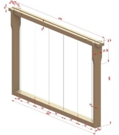 Ramen Dadant Blatt broedkamer met Hoffmanzijde Ramen Dadant Blatt broedkamer met Hoffmanzijde