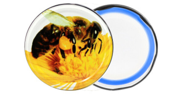 Deksel bij met bloem