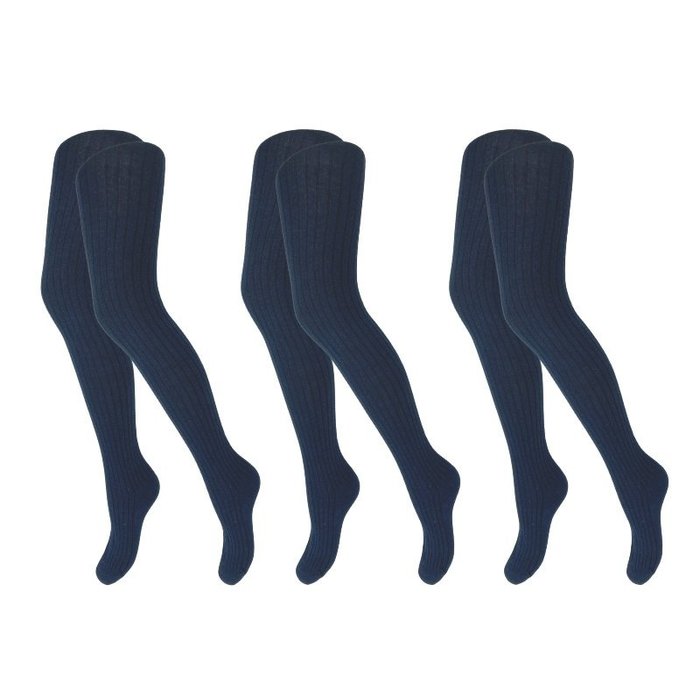 3 Pack Maillots - Meisjes - Rib - Donkerblauw