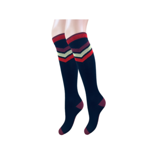 Kniekous ZigZag Glitter Donker Marineblauw