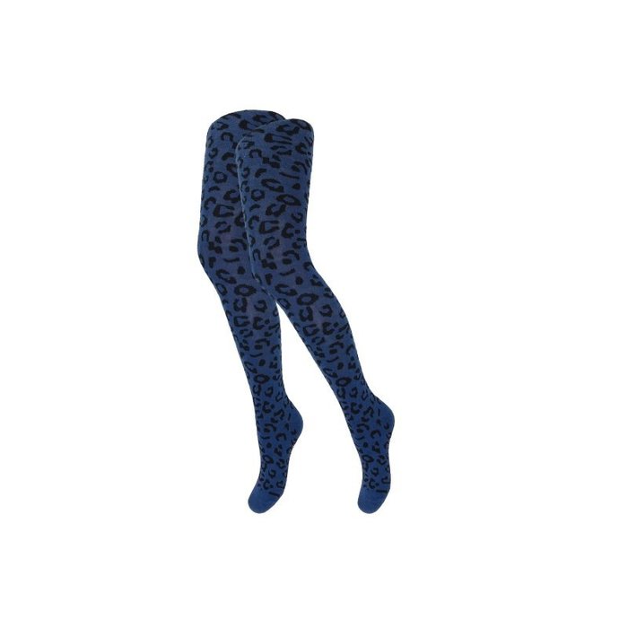 Kindermaillot - Panterprint - Blauw-Zwart