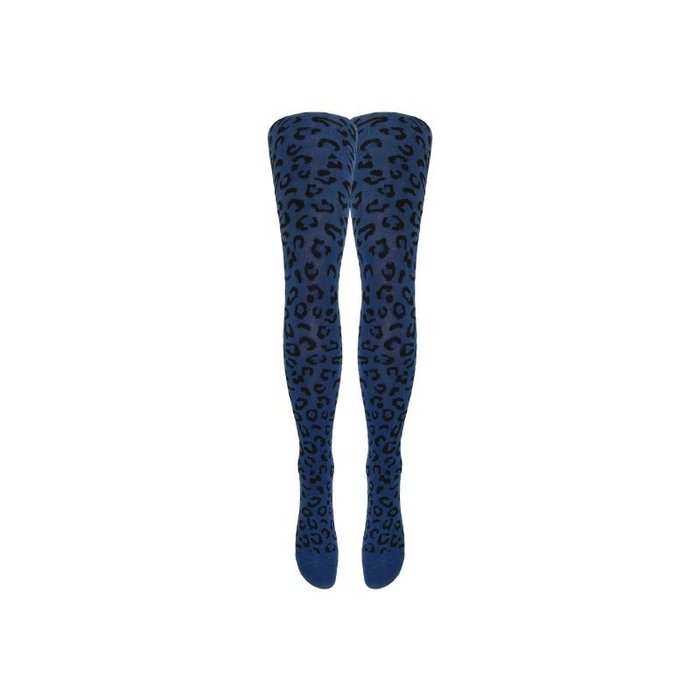 Kindermaillot - Panterprint - Blauw-Zwart