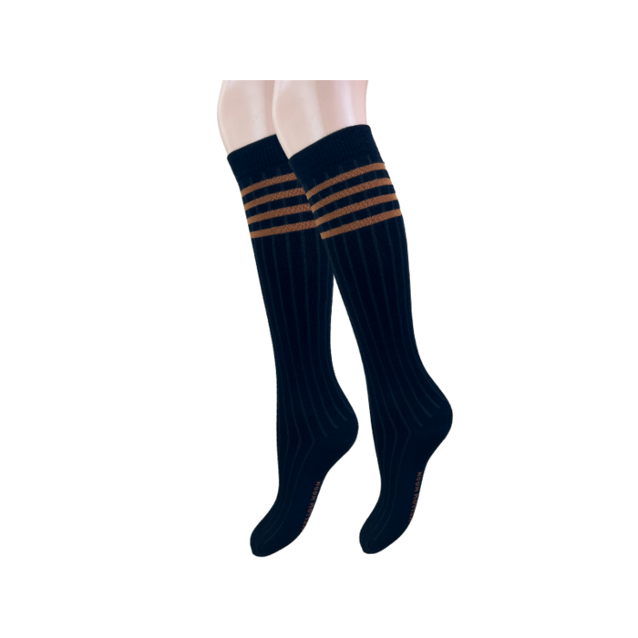 Kinder Kniekous - Rib - Retro - Zwart/Terra