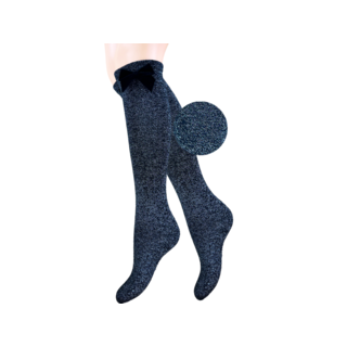 Kniekous Strikje Silver/Glitter