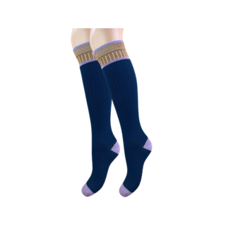 Kniekous Glitter Brons Marineblauw