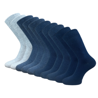 10 paar Basic Sokken Blauw-Grijs