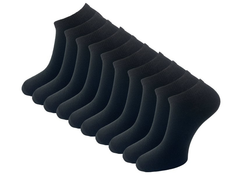 10 paar Heren sneakersokken - VANSENZO - Basic - Zwart