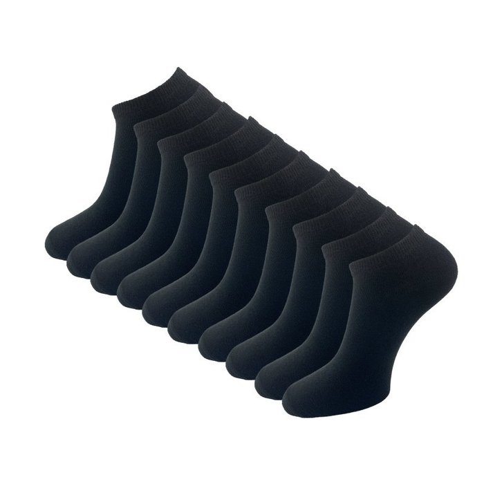 10 paar Heren sneakersokken - VANSENZO - Basic - Zwart