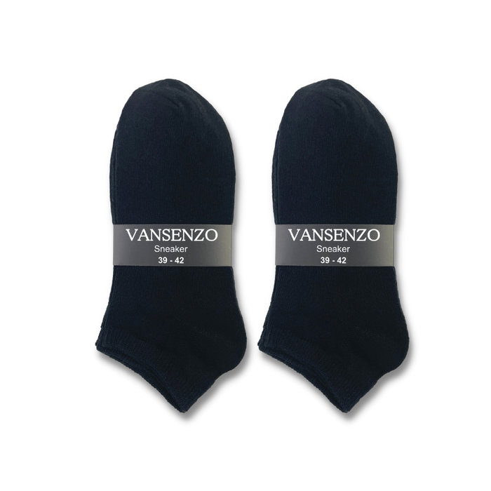 10 paar Heren sneakersokken - VANSENZO - Basic - Zwart