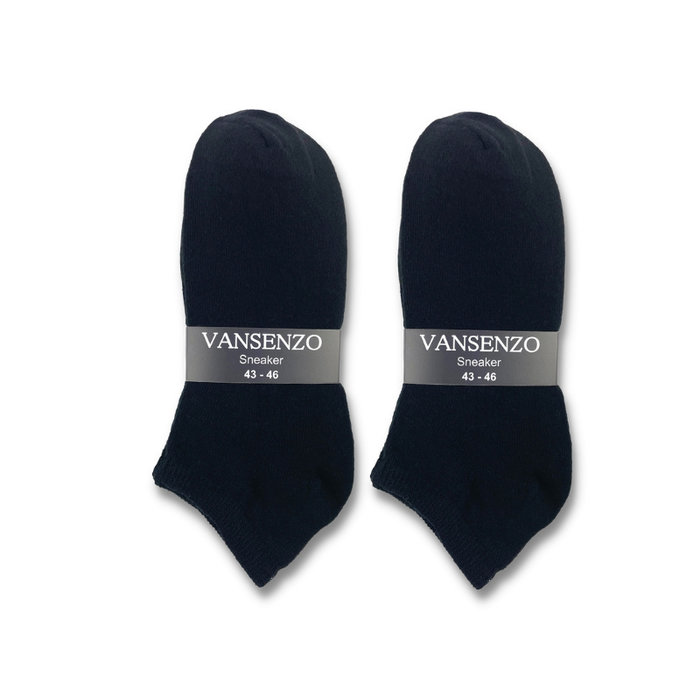 10 paar Heren sneakersokken - VANSENZO - Basic - Zwart