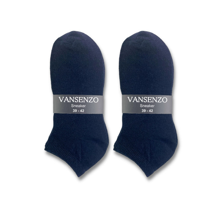10 paar Heren sneakersokken - VANSENZO - Basic - Marine