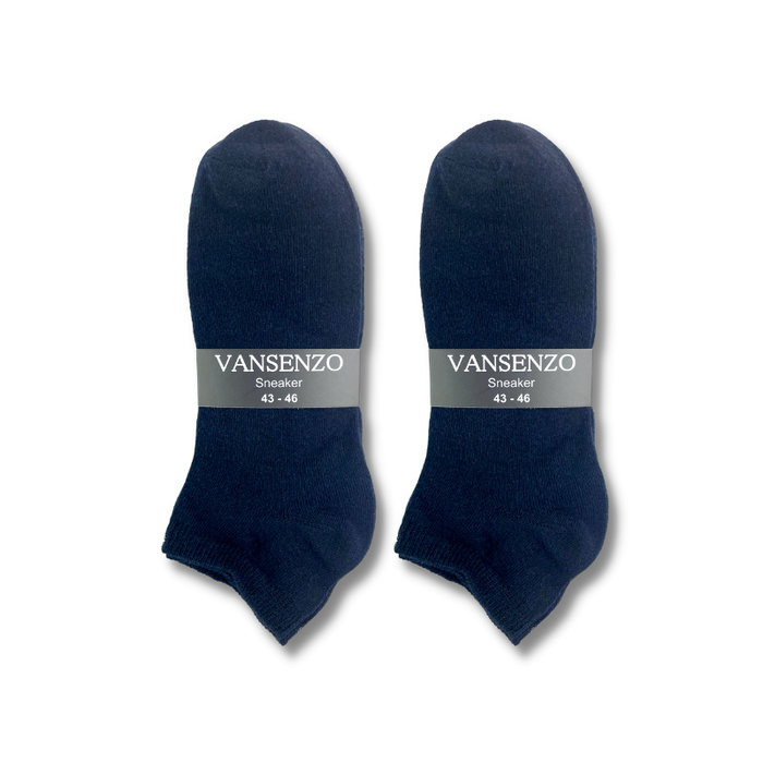 10 paar Heren sneakersokken - VANSENZO - Basic - Marine