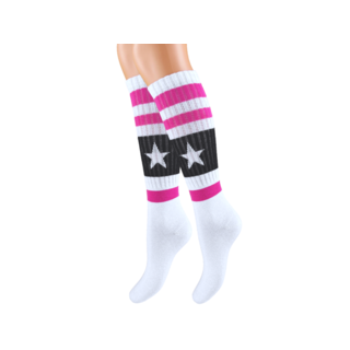 Kniekousen Sportlook Ster Wit/Roze