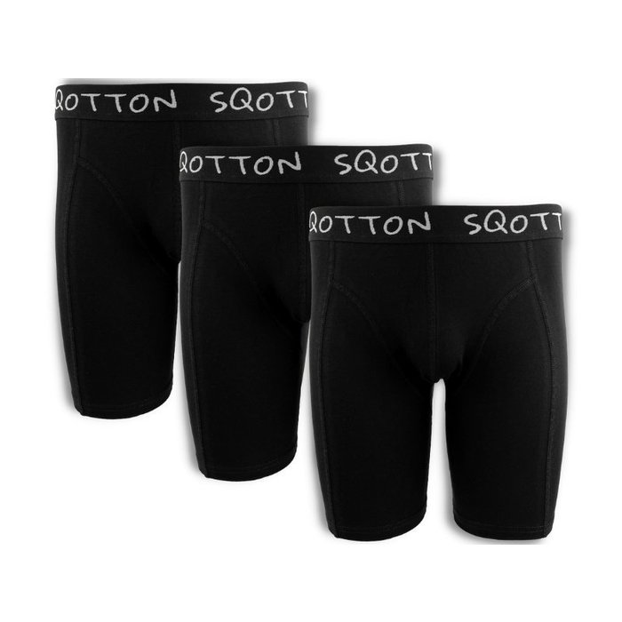 hangen Badkamer oppakken 3-Pack SQOTTON® boxershort - extra lange pijp - Zwart - Sqotton.nl