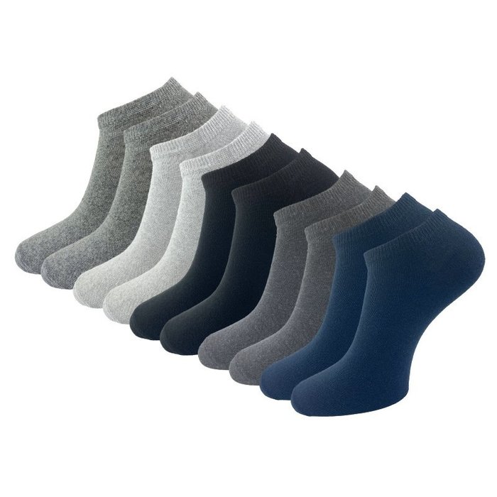 10 paar Heren sneakersokken - VANSENZO® - Basic - Multicolor