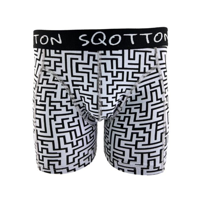 Boxershort - SQOTTON® - Doolhof - Grijs