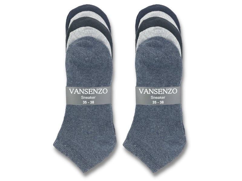 10 paar Dames sneakersokken - VANSENZO® - Basic - Multicolor