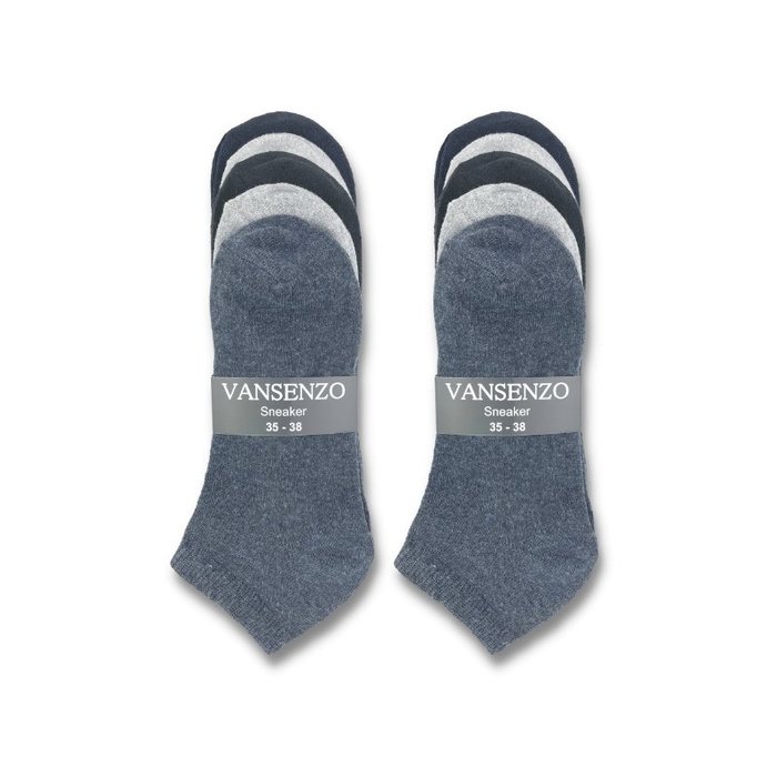 10 paar Dames sneakersokken - VANSENZO® - Basic - Multicolor