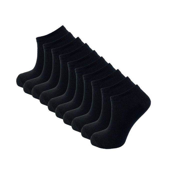 10 paar Dames sneakersokken - VANSENZO® - Basic - Zwart