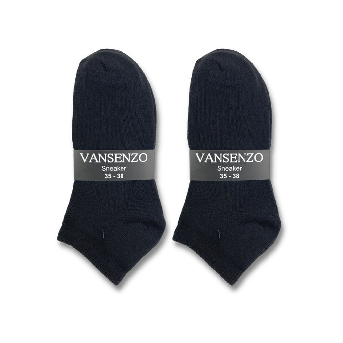 10 paar Dames sneakersokken - VANSENZO® - Basic - Zwart