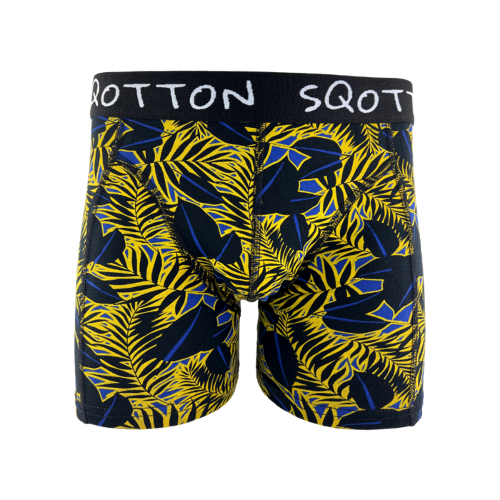 Boxershort - SQOTTON® - Jungle - Geel/Zwart