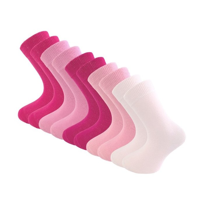 10 paar Meisjessokken Roze