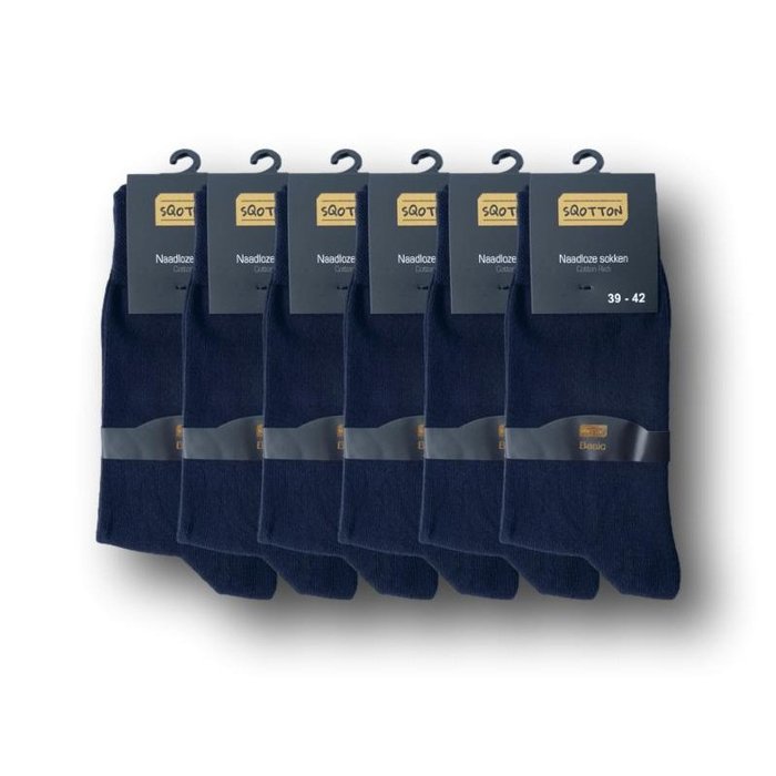 6 paar Gold Label Herensokken Naadloos Marineblauw