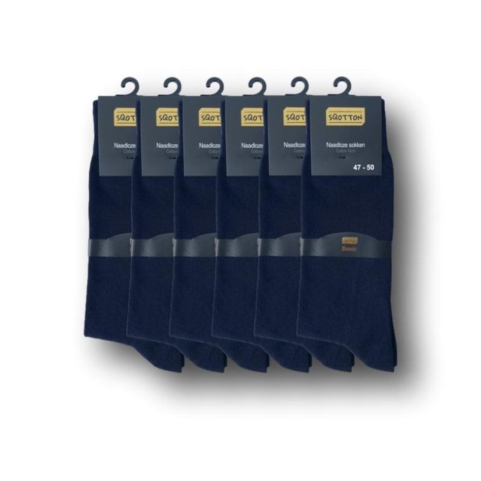 6 paar Gold Label Herensokken Naadloos Marineblauw