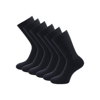 6 paar Gold Label Outdoor Herensokken Rib Zwart