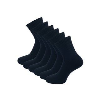 6 paar Badstof Quarter Sneakersokken Zwart