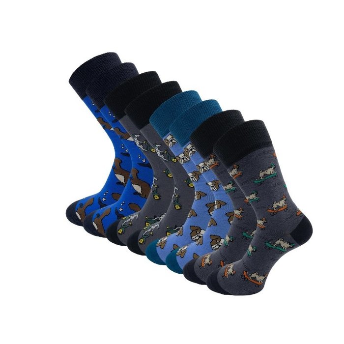 8 paar Naadloze sokken Funky Animals