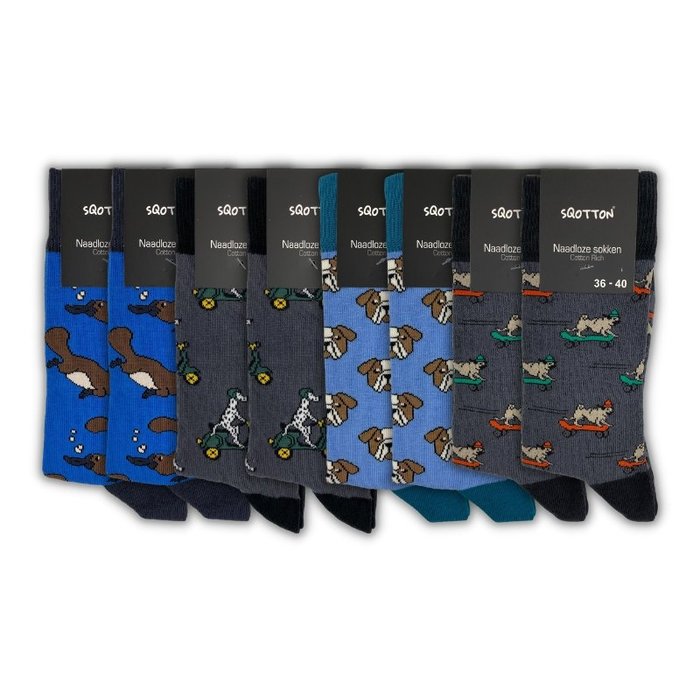 8 paar Naadloze sokken Funky Animals