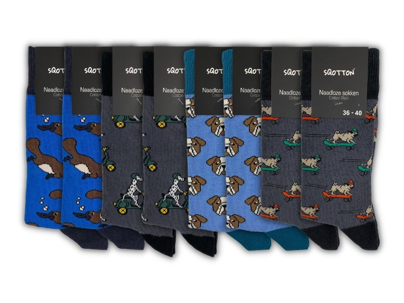 8 paar Naadloze sokken Funky Animals