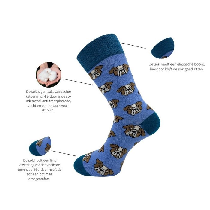 Naadloze sokken - Dog Face