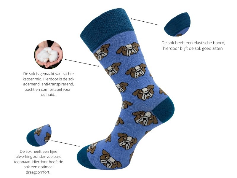 4 paar Naadloze sokken Funky Animals