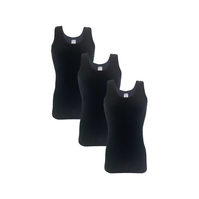 3 stuks Onderhemd 100% Katoen Zwart