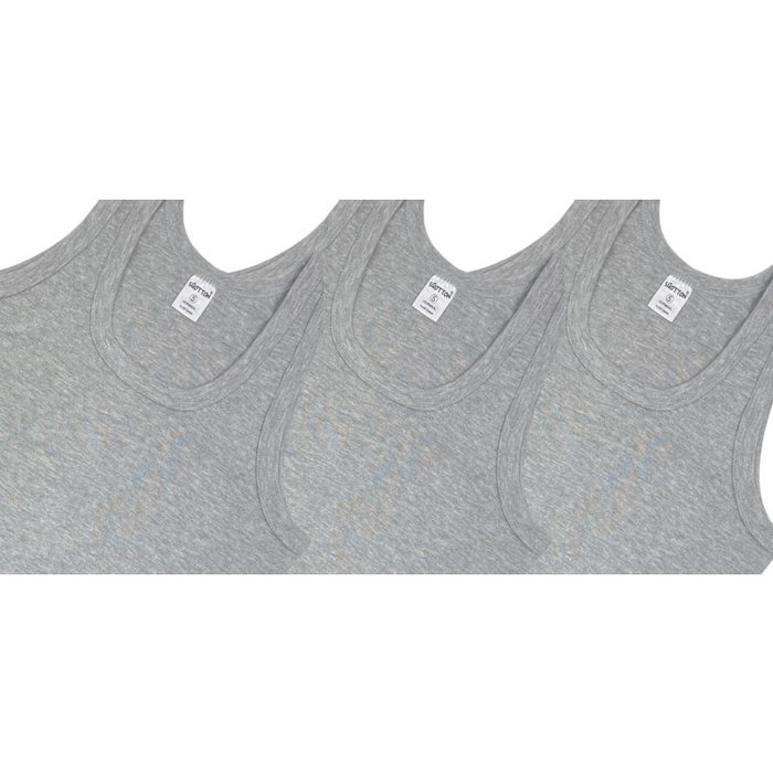 3 stuks Onderhemd 100% Katoen Grijs