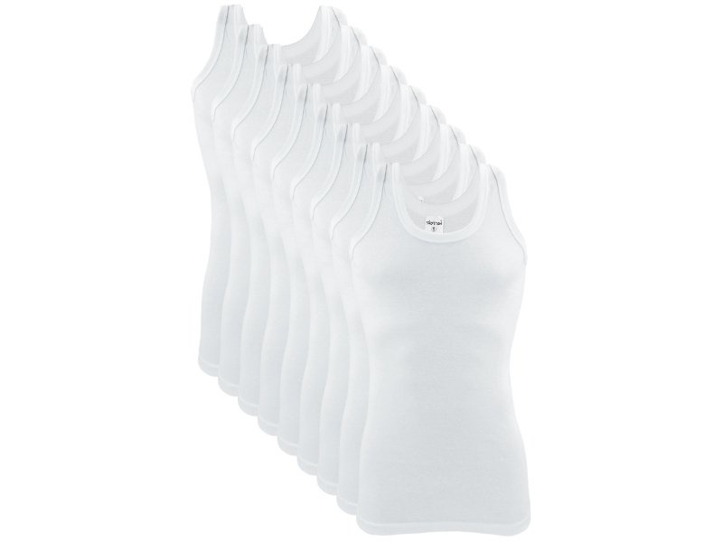 9 stuks Onderhemd 100% Katoen Wit