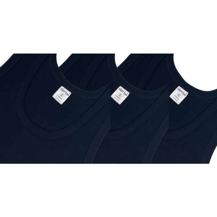9 stuks Onderhemd 100% Katoen Zwart