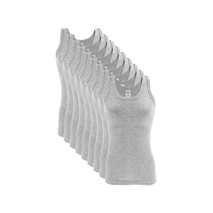 9 stuks Onderhemd 100% Katoen Grijs