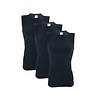 3 stuks A-shirt O-neck mouwloos Zwart