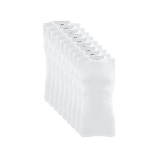9 stuks A-shirt O-neck mouwloos Wit