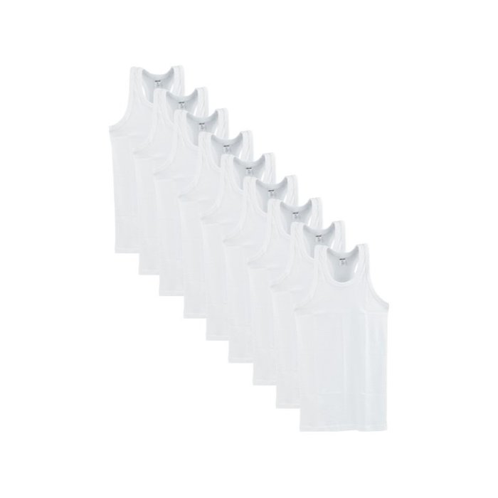 9 stuks Halterhemd 100% Katoen Wit