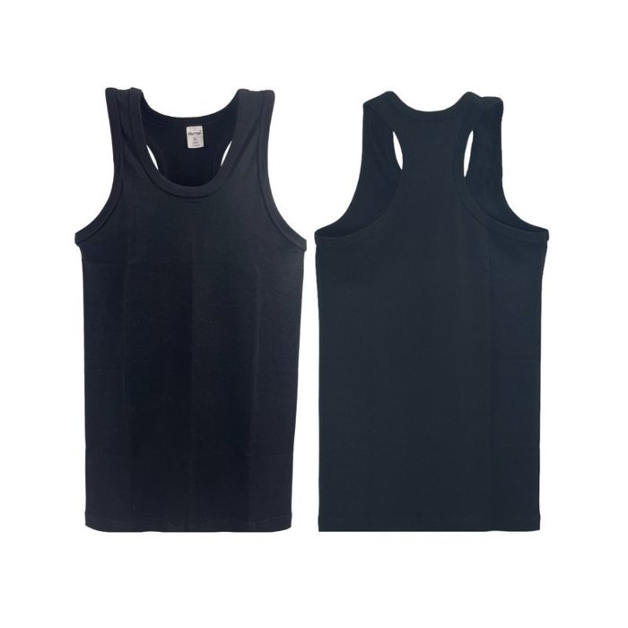 9 stuks Halterhemd 100% Katoen Zwart