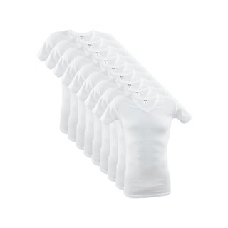 9 stuks V-hals T-shirt Wit