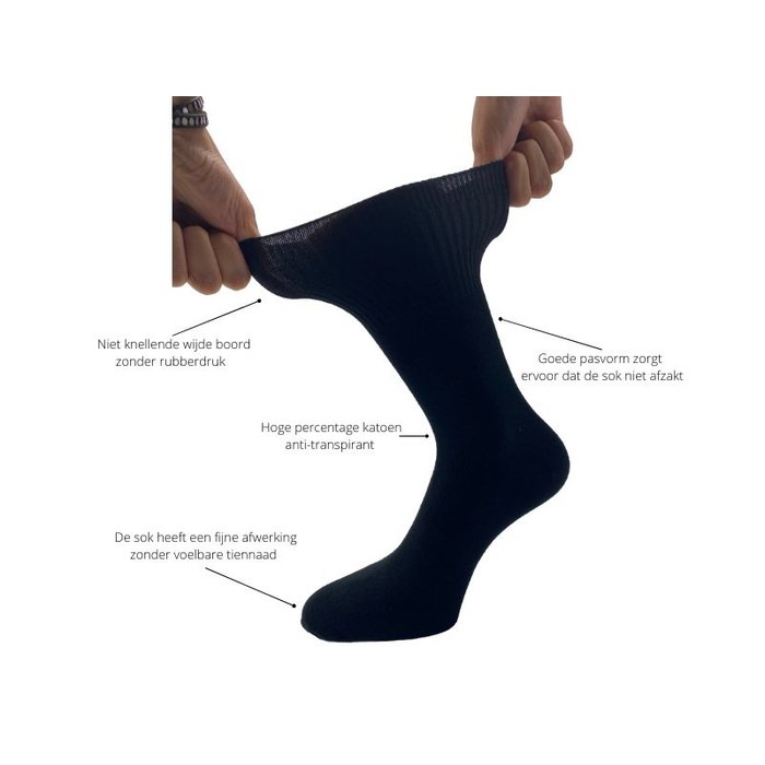 6 paar Diabetes sokken Naadloos Marineblauw