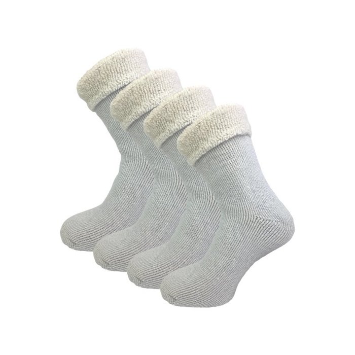 4 paar Merinowollen Huissokken Blauw